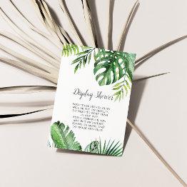 Small Wild Tropical Palm Display Shower Enclosure Invitations Front View