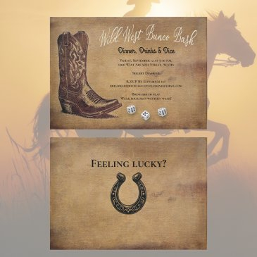 wild west cowboy boot bunco invitation
