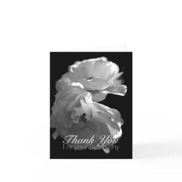 wild white roses 1 sympathy thank you note invitations