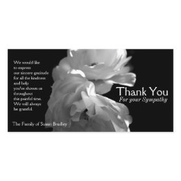 Small Wild White Roses 2 Sympathy Thank You Front View