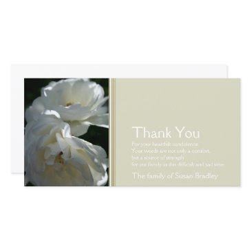 wild white roses 2 sympathy thank you photo invitations