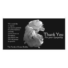 Small Wild White Roses 3 Sympathy Thank You Front View