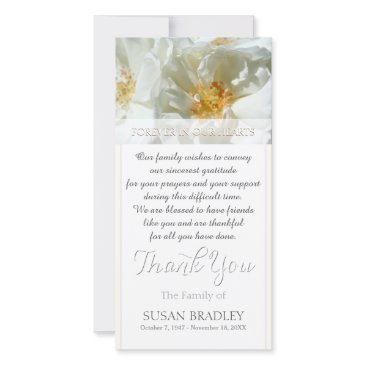 wild white roses sympathy thank you w photo invitations