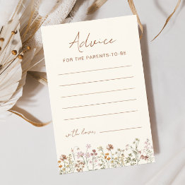 Small Wildflower Baby Shower Advice Parents To Be Invitations Front View
