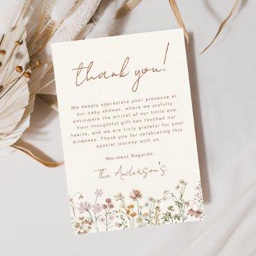 wildflower baby shower terracotta thank you invitations flyer