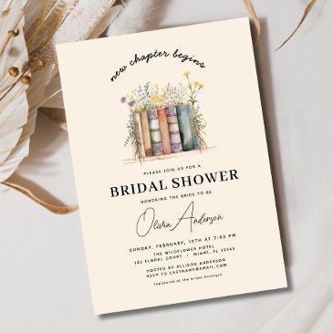 wildflower book new chapter begins bridal shower invitation