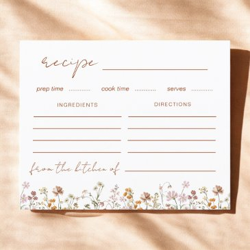 wildflower bridal shower garden recipe invitations