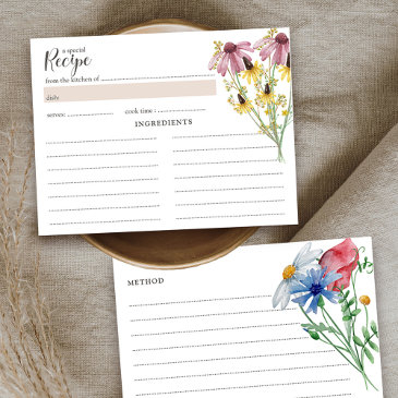 wildflower charm bridal shower recipe invitations