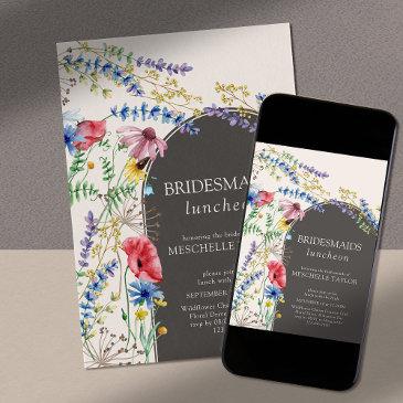 wildflower charm floral arch bridesmaids luncheon invitation