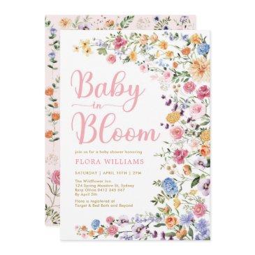 wildflower garden baby in bloom baby girl shower i invitation