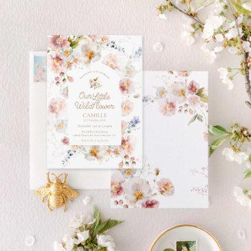 wildflower girl first birthday invitation