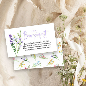 wildflower meadow baby shower book request enclosure invitations