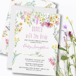 Small Wildflower Meadow Bridal Brunch With The Bride Invitation Front View