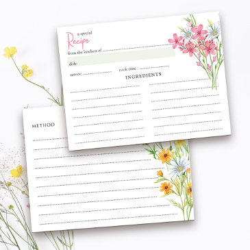 wildflower meadow bridal shower recipe invitations