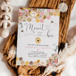 Small Wildflower Meant To Bee Bridal Shower Invitation Front View