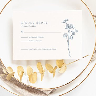 wildflower periwinkle wedding response rsvp invitations