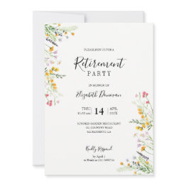Small Wildflower Retirement Party Invitation Front View