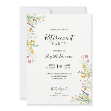 wildflower retirement party invitation
