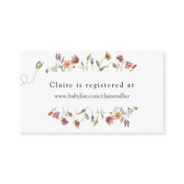 Small Wildflower Shower Registry Enclosure Invitations Front View