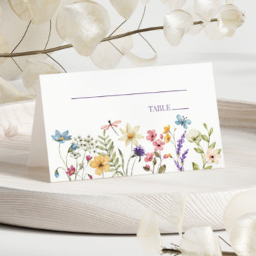 wildflower wild flowers floral wedding place invitations
