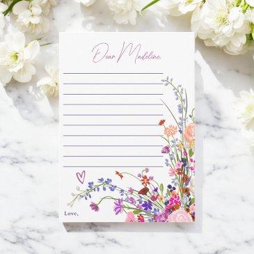 wildflowers 1st birthday time capsule letter invitation