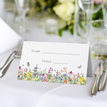 wildflowers & butterflies bridal shower place invitations