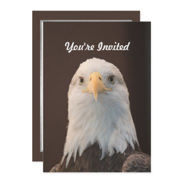wildlife bald eagle portrait photo birthday invitation