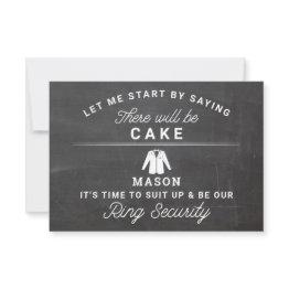 Small Will You Be Our Ring Security Proposal Invitations Front View