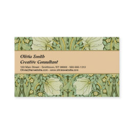 Small William Morris Pimpernel Floral Blue Wallpaper Business Invitations Front View