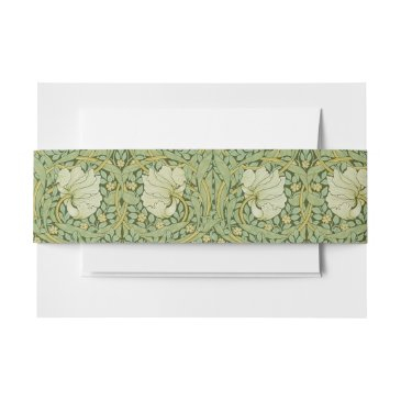 william morris pimpernel floral blue wallpaper invitation belly band