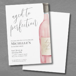 Small Wine Simple Sixty 60th Birthday Party Invitation Front View