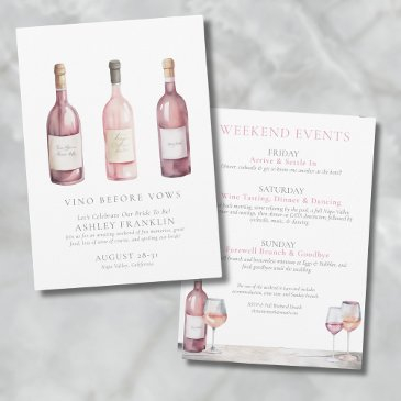 wine tasting bachelorette party invitation