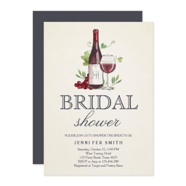 wine tasting bridal shower invite rustic winery