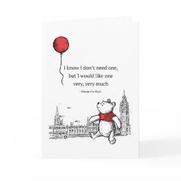 Small Winnie The Pooh | I Know I Don't Need One Quote Invitations Front View