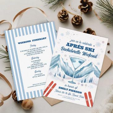 winter aprés ski bachelorette party weekend invitation