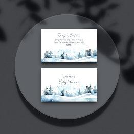 Small Winter Baby Shower Diaper Raffle Enclosure Invitations Front View