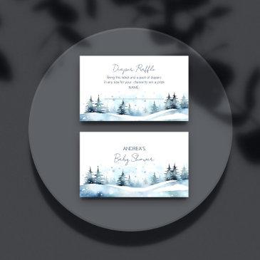 winter baby shower diaper raffle enclosure invitations