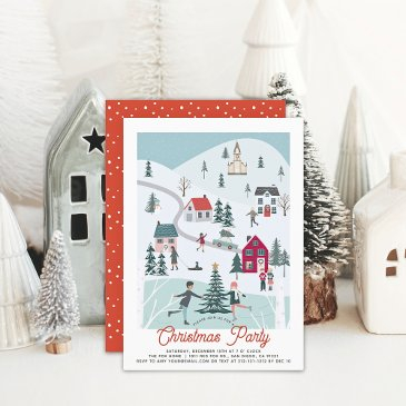 winter christmas town/village holiday party invitation