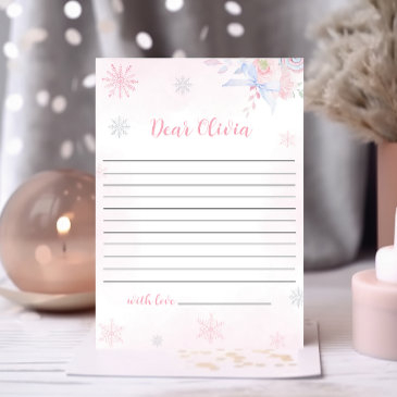 winter onederland birthday time capsule note invitations