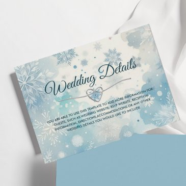 winter wedding details invitations with snowflakes