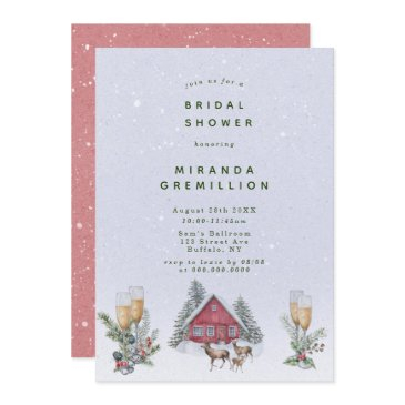 winter wonderland scenery bridal shower invitation