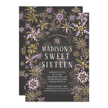 winter wonderland sweet sixteen birthday party invitation