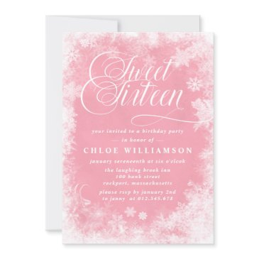 winter wonderland sweet sixteen party invitation
