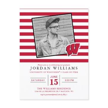 wisconsin badgers stripe graduation announcement