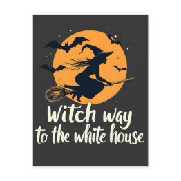 Small Witch Way To The White House Election Kamala Postinvitations Front View