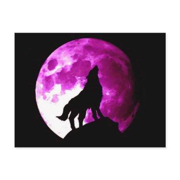 wolf howling at moon postinvitations