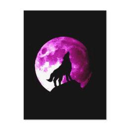 Small Wolf Howling At Moon Postinvitations Front View