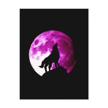 wolf howling at moon postinvitations