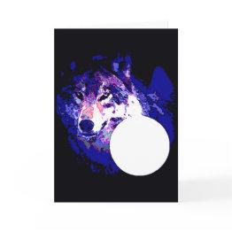 Small Wolf & Moon Invitations Front View