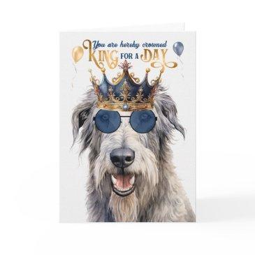 wolfhound dog king for a day funny birthday invitations